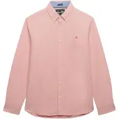 Superdry för män. M4011100A Preppy rosa oxfordskjorta (XXL), Casual, Bomull, Klassisk, Lång ärm