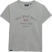 Superdry T-shirt 'ATH ESS' grå / gråmelerad / röd