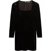Superdry för kvinnor. W8011984A Brun sammetsklänning (L), Casual, Parti, Klassisk, Polyester, Lång ärm