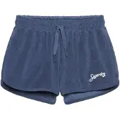 Superdry för kvinnor. W7110505A Heritage Terry Shorts blå (M), Casual, Bomull