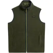 Superdry för män. M5012157A Estate Fleece Gilet grön (XXL), Casual, Återvunnen polyester, Hållbar