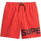 Superdry för män. M3010244A Röd grafisk baddräkt (L), Strandkläder, Återvunnen polyester, Hållbar