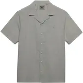 Superdry för män. M4011138A Cabana grå skjorta (L), Casual, Bomull, Kort ärm