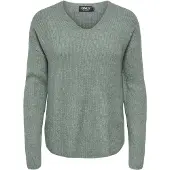 ONLY Tröjor ONLCAMILLA V-NECK L/S PULLOVER KNT kvinnor - Kaki - EU M
