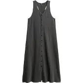 Superdry för kvinnor. W8011640A Svart stickad midi-strandklänning (XS), Casual, Bomull, Ärmlös / Hängselbyxor