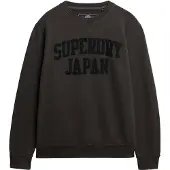Superdry för män. M2014382A Sweatshirt Vintage Athletic Tonal svart (M), Casual, Bomull, Lång ärm