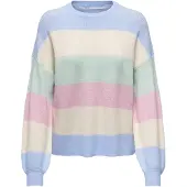 ONLY Tröja 'Atia' kräm / rökblå / pastellgrön / ljusrosa