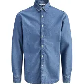Jack & jones Skjorta - JjeStanley - Noos - Blue Denim/Mid Blue - - 12 år (152) - Skjorta