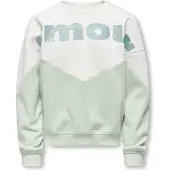 ONLY GIRLS Sweatshirt 'KOGRuna-Mena' petrol / mint / off-white
