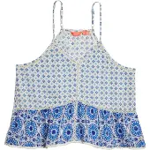 Superdry för kvinnor. W6011647A Vintage Cami topp blå (L), Casual, Polyester, Ärmlös / Hängselbyxor