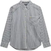 Superdry för kvinnor. W4010541A Relaxed Poplin Shirt marinblå (XS), Casual, Bomull, Lång ärm, Marino