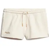 Superdry för kvinnor. W7110427A Essential shorts med logotyp beige (XL), Casual, Bomull