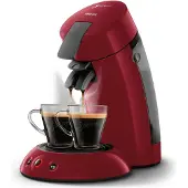 Philips HD6553/81 SENSEO ORIGINAL kaffemaskin för kapsel, Aroma Booster, Crema Pus, 1 eller 2 koppar, Röd