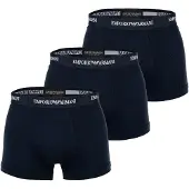 Emporio Armani för män. EM000259_AF14132 Set om 3 marinblå boxershorts (S), Svart, Hemkläder, Syntetisk