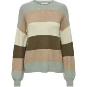 ONLY Tröja 'Atia' oliv / mint / pastellorange / naturvit