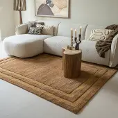 Studio Clarice Ullmatta | Judith Border brun hos Volero | 140x200cm | Ull | Enfärgad | Rektangulär | Hög lugg