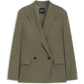 BOSS Regular-fit blazer in pinstripe stretch crepe