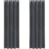 vidaXL Gardiner Ljusgrå Polyester 140 x 260 cm Dekorativa inslag
