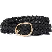 Tommy Hilfiger Sculpted Buckle Braided Leather Belt