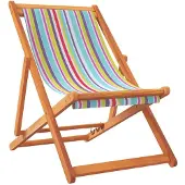 vidaXL Hopfällbara strandstolar, set om 2, flerfärgad, tygöverdrag