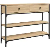 vidaXL Avlastningsbord sonoma-ek 100x25x75 cm konstruerat trä