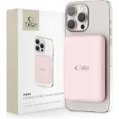 Tech-Protect LifeMag PB10 Powerbank med MagSafe 5000mAh 15W USB-C port - rosa + USB-C kabel