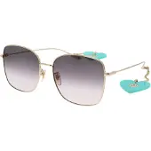 Gucci Överdimensionerade Solglasögon med Färgövergång Guld Dam Glasögon GG1030SK003 Gray,60
