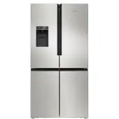 Siemens iQ700 KF96DPPEA - Kylskåp/frys - nedre frys med fransk dörr med vattenbehållare, isbehållare - Wi-Fi - bredd: 90.5 cm - djup: 73.1 cm - höjd: 183 cm - 574 liter - Klass E - rostfritt stål