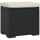 vidaXL Fotpall med kudde svart 40x30x40 cm konstrotting