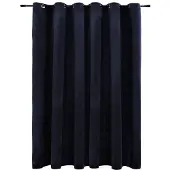 vidaXL Mörkläggningsgardin med metallringar sammet svart 290x245 cm