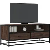 vidaXL Tv-bänk brun ek 100x34,5x40 cm konstruerat trä och metall