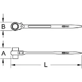 Ks Tools 5221013 522.1013 Byggnadsställningsnyckel Nyckelvidd (Metrisk) (för titel) 10 - 13 mm
