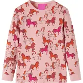 vidaXL Pyjamas med långa ärmar för barn ljusrosa 92