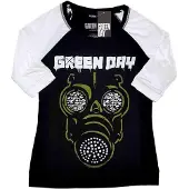 Ginza.se Green Day: Ladies Raglan T-Shirt/Green Mask (Black & White) (Medium)
