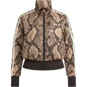 Adidas Originals Satin Snake Print Firebird Track Top, beige