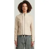 G-Star Lynn Leather Biker Jacket - Beige - Women