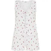LASCANA Kort pyjamas smaragd / röd / vit