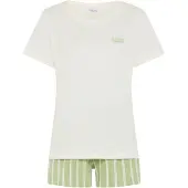 LASCANA Kort pyjamas ecru / ljusgrön