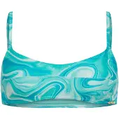 Superdry för kvinnor. W3010392A Blå bralette-bikinitopp med tryck (M), Strandkläder, Återvunnen polyester, Hållbar