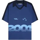Bershka T-shirt marinblå / himmelsblå / mörkblå