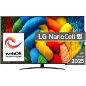 LG 65NANO81A3A - 65 Diagonal klass Nano81 Series LED-bakgrundsbelyst LCD-TV - Smart TV - webOS - 4K UHD (2160p) 3840 x 2160 - HDR - Direct LED, Nano Cell AI Display