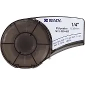 Brady M21-250-423 polyestertejp | svart text - vit tejp | 6,35mm x 6,40m (original)