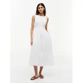 Tommy Hilfiger Sommarklänning 'Self- Strap Smock Midi' vit