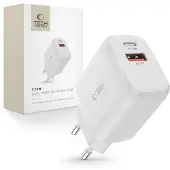 Tech-Protect C20W 2-Port Väggladdare - PD20W, QC3.0 - Vit