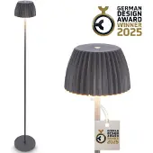 Briloner LED-golvlampa Brilo unplugged Riffle, antracit dimbar, Svart, Vardagsrum / matsal, Metall