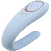 Satisfyer Double Classic - parvibrator (blå)