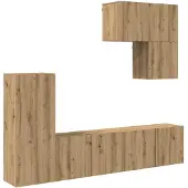 vidaXL TV-väggmodul Väggmonterad 5 pcs Artisan Ek Konstruerat trä