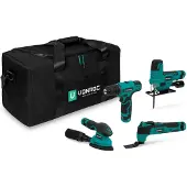 Vonroc Verktygsset 12V | Inkl. 4 maskiner, 4st batterier och verktygsväska