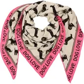 Zwillingsherz Scarf 'Love is Love' beige / brun / hallon / svart