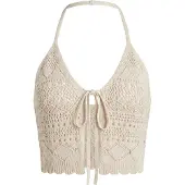 STUDIO SELECT Broderad topp 'Lene' beige
